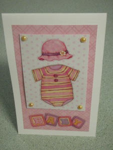 Baby girl clothes card.