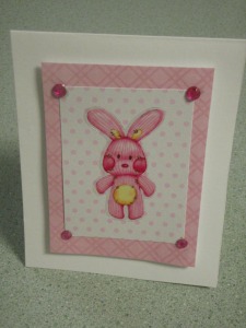 Baby girl bunny card