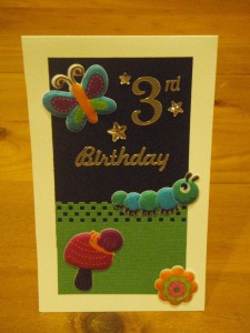Happy third birthday night garden card