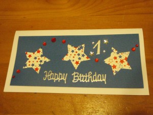 First birthday star card