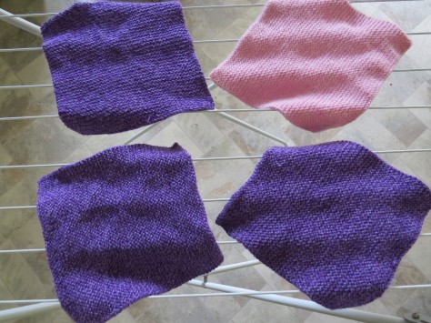 Knitted squares for a blanket