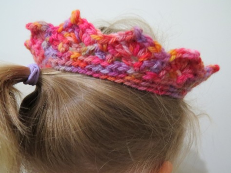Crocheted crown - hand-dyed yarn