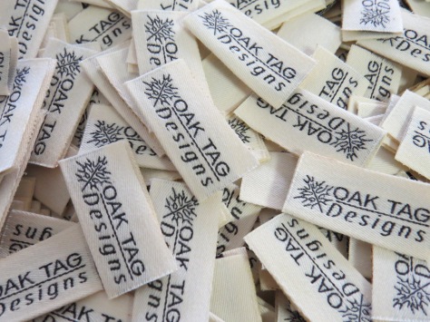 Oak Tag Designs labels - cotton weave
