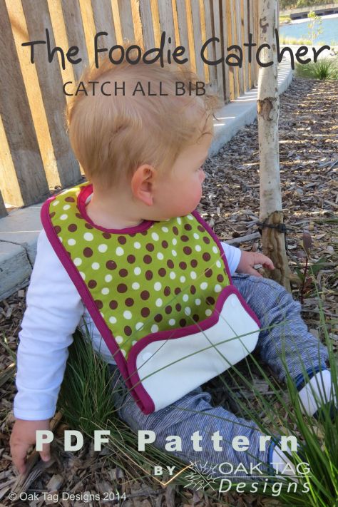 Foodie Catcher bib PDF pattern by Oak Tag Designs - available through Etsy